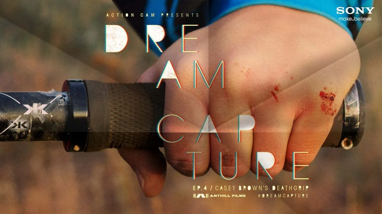 Casey Brown's hand on a bike handlebar with no brakes for her Dream Capture film: Death Grip.