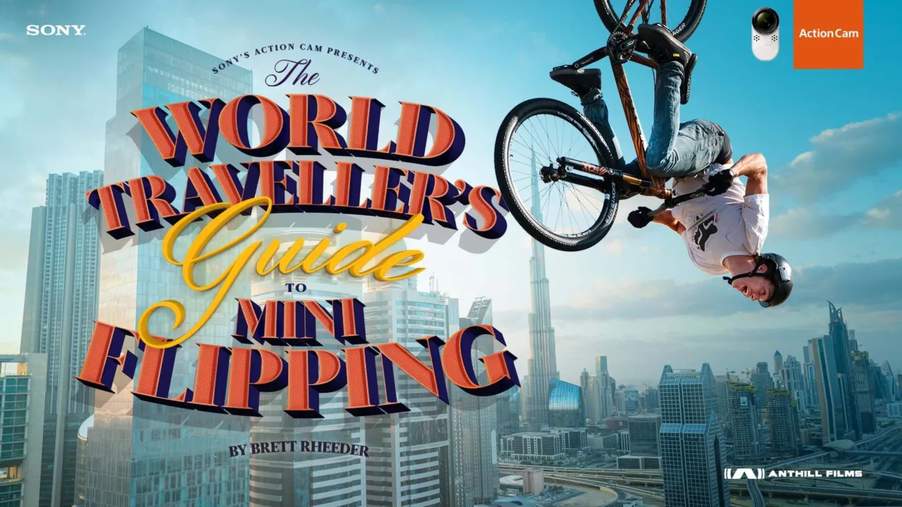 Poster art for Brett Rheeder's World Traveller's Guide to Mini Flips
