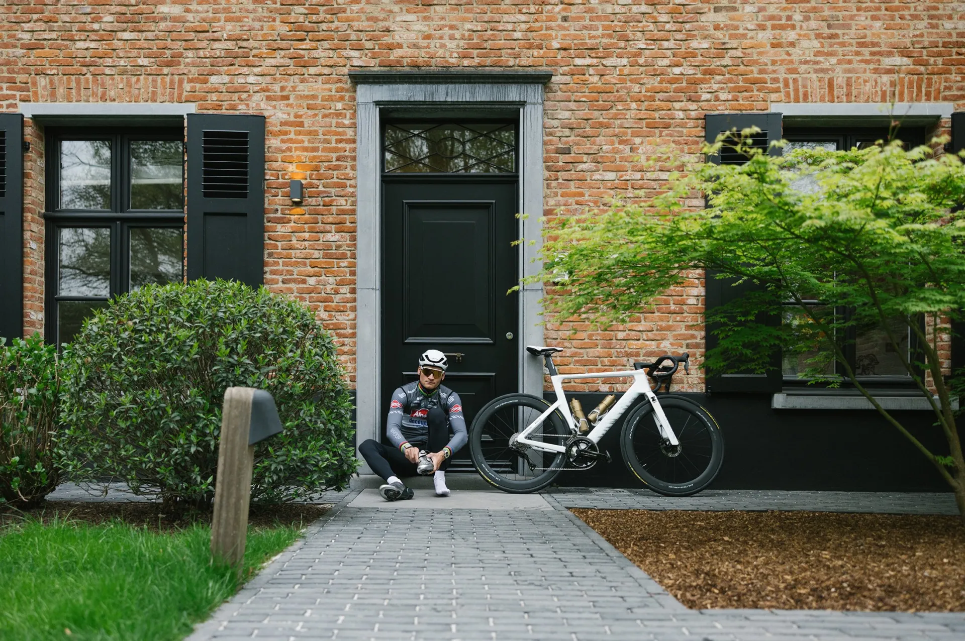 Mathieu van der Poel outside his home in Belgium